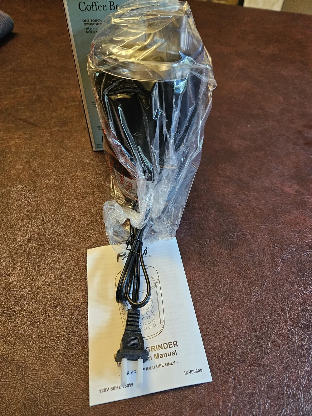 Parini Black Electric Coffee Bean Grinder